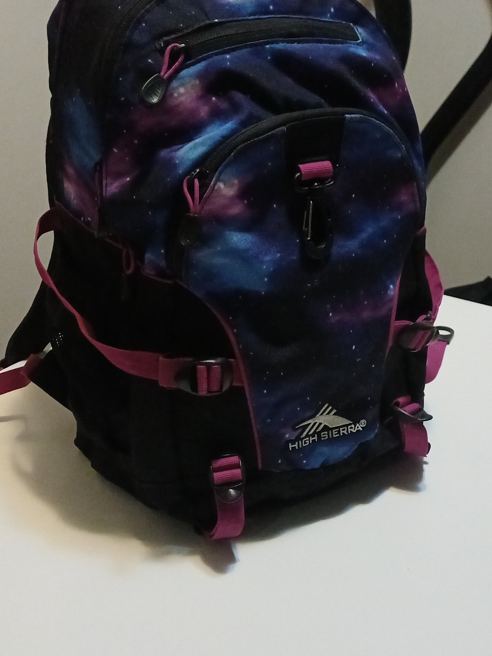 High Sierra Galaxy Print Backpack in Blue, Purple & Pink Accents